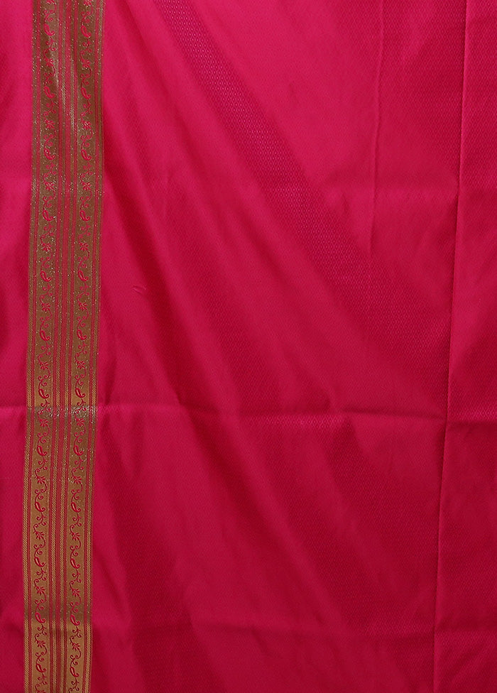 Pink Banarasi Silk Saree With Blouse Piece Discount 2025 Newest