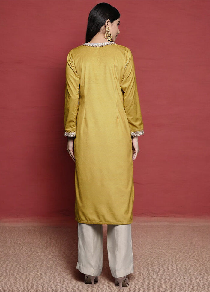 Mustard Readymade Velvet Kurti Buy Cheap Discounts