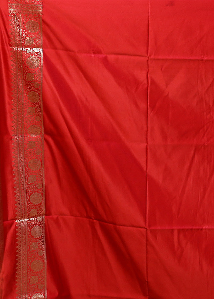 Red Banarasi Silk Saree With Blouse Piece Buy Cheap Cheap