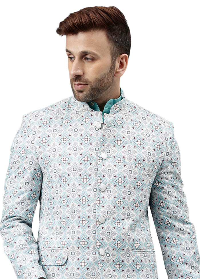 Turquoise Viscose Jacquard Blazer Buy Cheap Tumblr