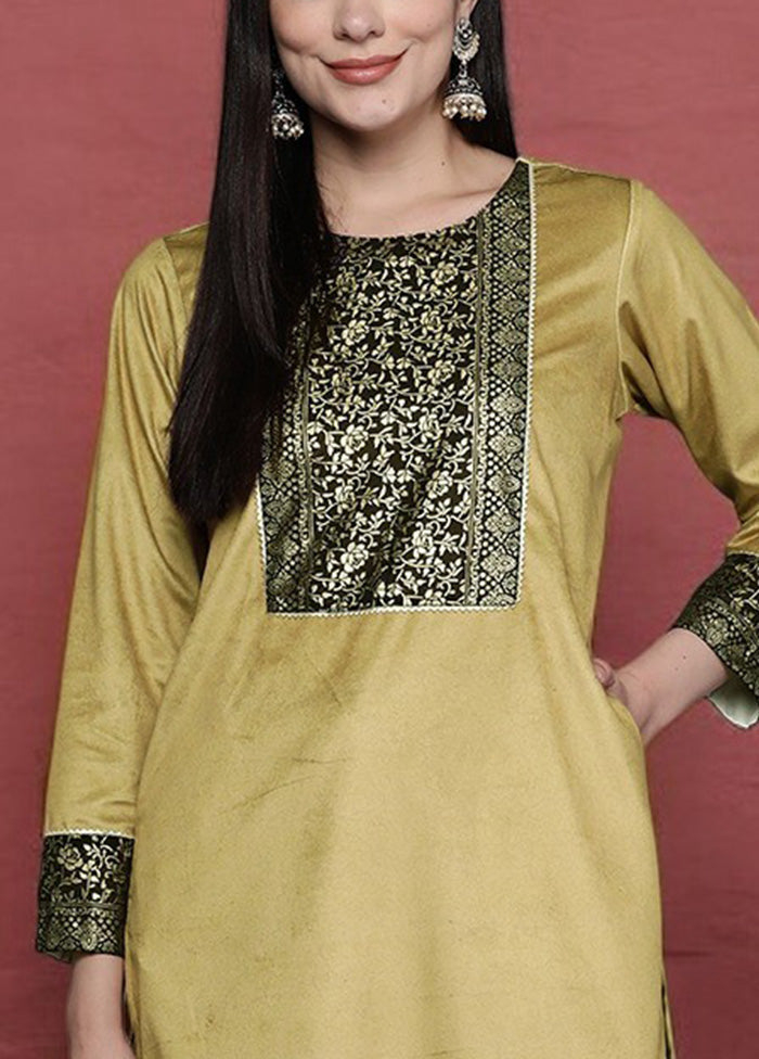 Mustard Readymade Velvet Kurti Buy Cheap How Much