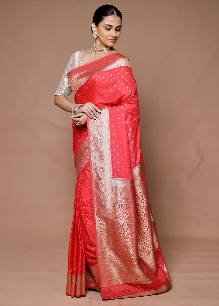 Pink Dupion Silk Saree With Blouse Piece 2025 Unisex