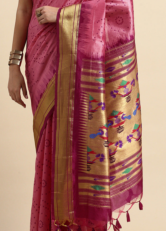 Rani Spun Silk Saree With Blouse Piece Clearance Low Pice