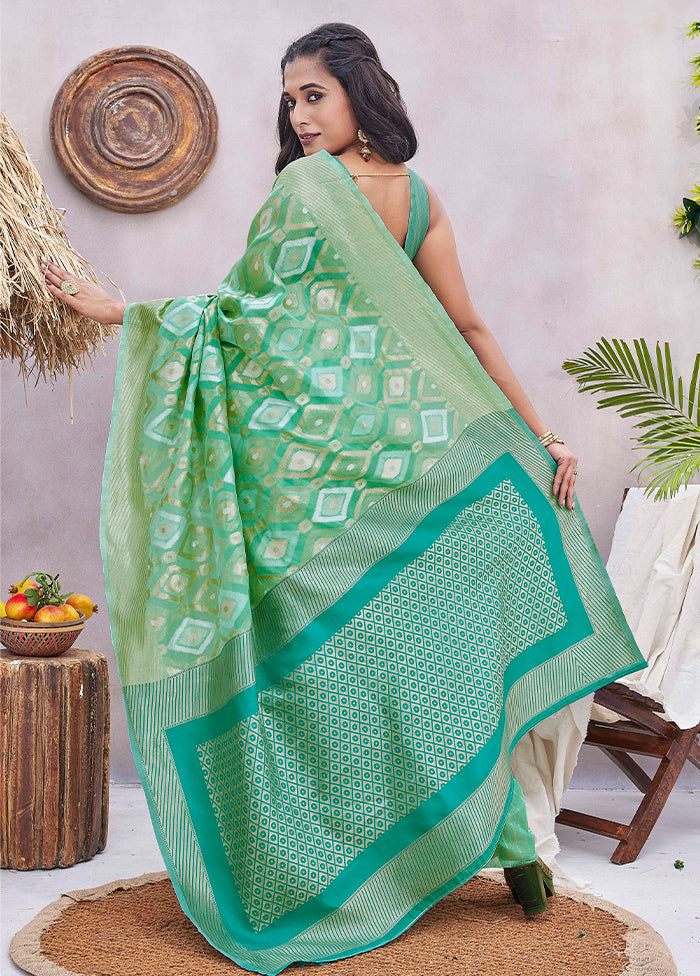 Green Dupion Silk Saree With Blouse Piece Free Shipping Cheap Pice