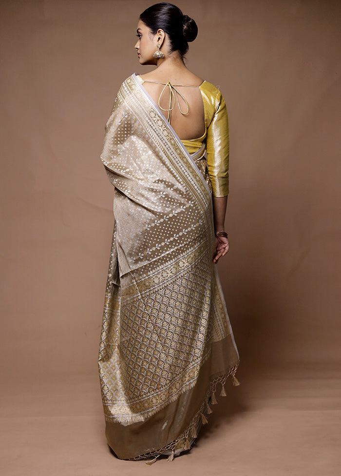 Brown Tissue Silk Saree With Blouse Piece Marketable Sale Online