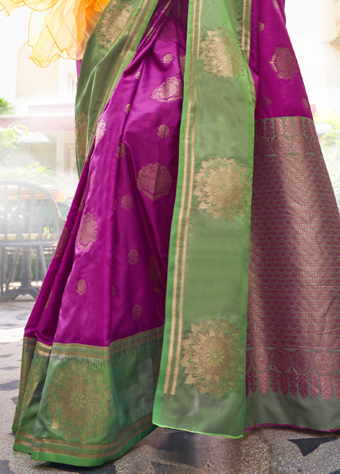 Purple Spun Silk Saree With Blouse Piece Sale Finishline