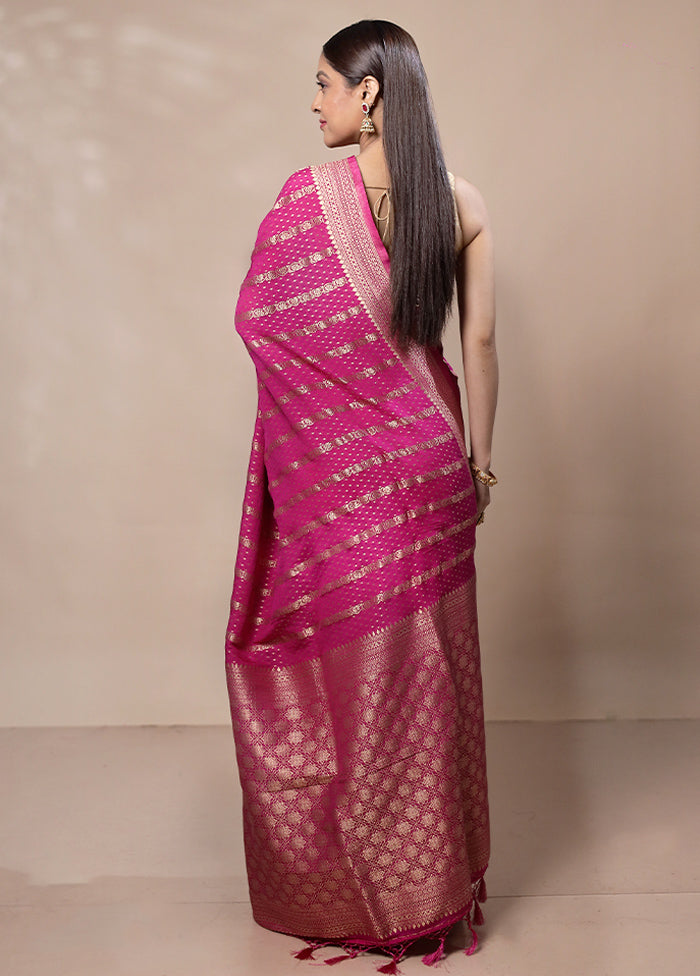 Pink Dupion Silk Saree With Blouse Piece Free Shipping Pick A Best