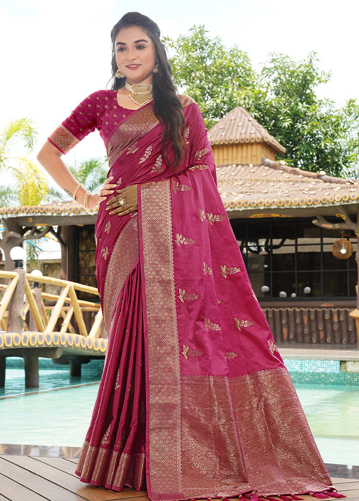 Wine Satin Silk Saree With Blouse Piece Sale Low Shipping Fee