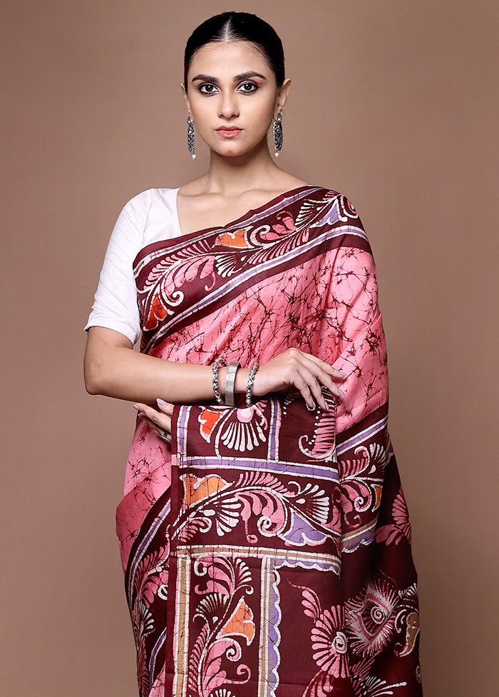 Pink Pure Bishnupuri Silk Saree Without Blouse Piece Many Kinds Of Online