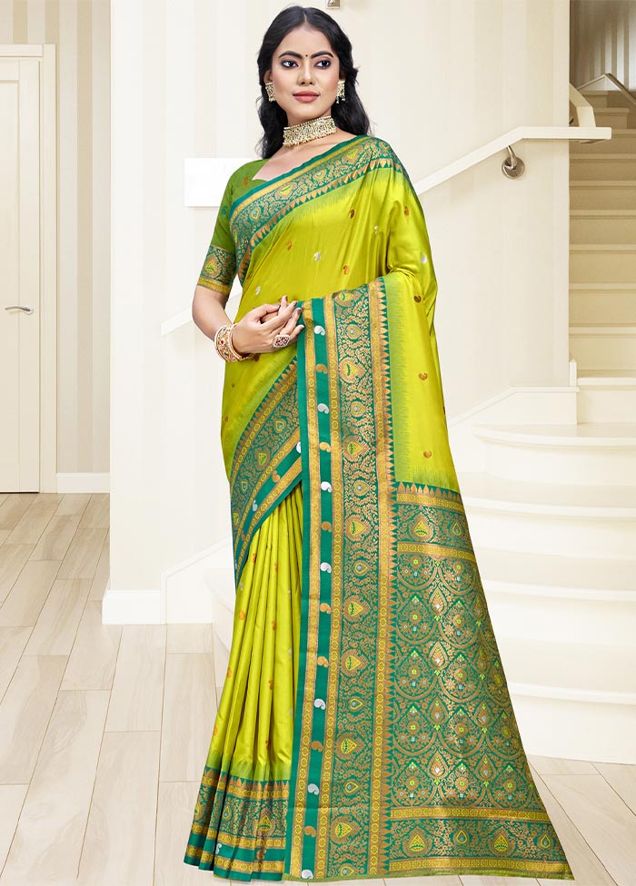 Sea Green Dupion Silk Saree With Blouse Piece Buy Cheap Low Shipping