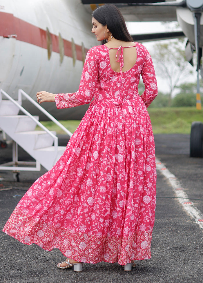 Pink Readymade Georgette Indian Dress Sale Finishline