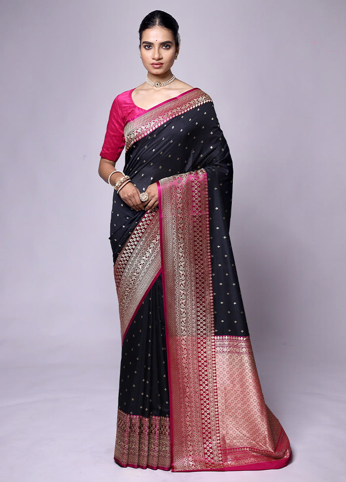 Black Dupion Silk Saree With Blouse Piece Buy Cheap Pay With Visa