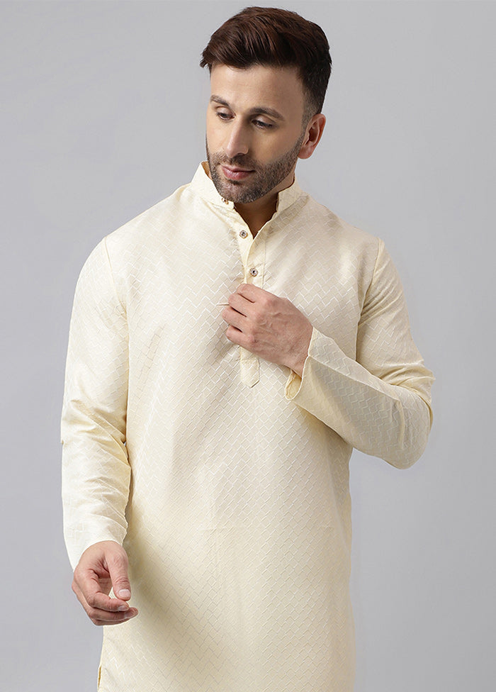 Cream Viscose Jacquard Long Kurta Countdown Package