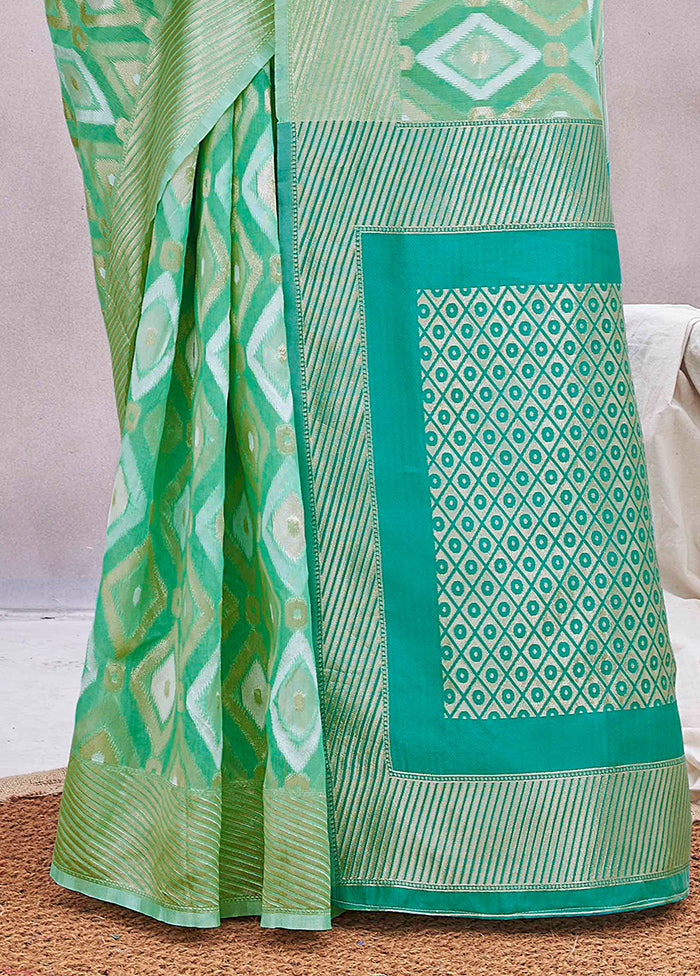 Green Dupion Silk Saree With Blouse Piece Free Shipping Cheap Pice