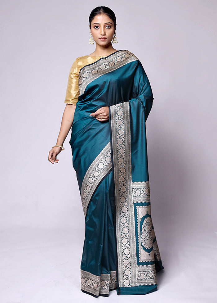 Green Katan Silk Saree With Blouse Piece Pices Online