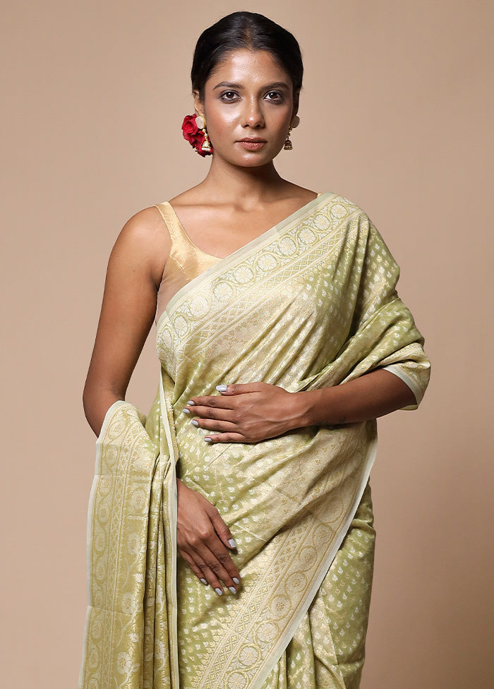 Green Tissue Silk Saree With Blouse Piece Free Shipping Eastbay