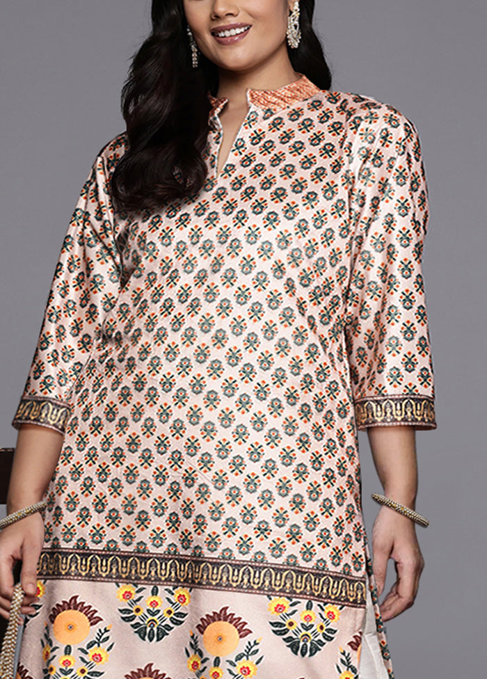 Cream Readymade Velvet Kurti Sale Choice