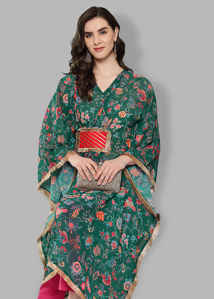 Green Readymade Georgette Kurti 2025 New Sale Online