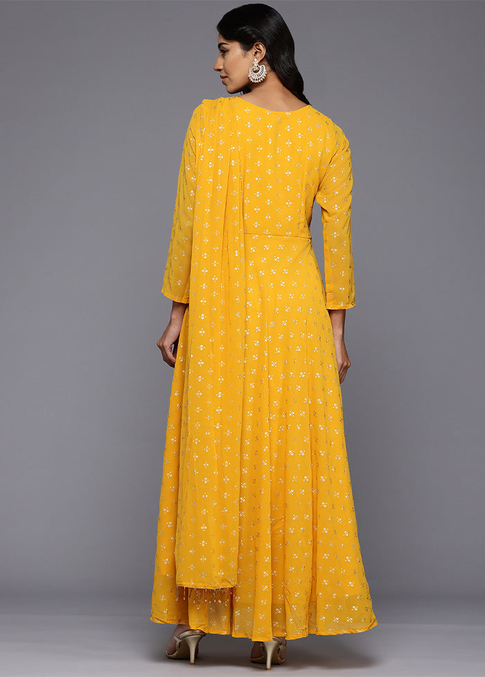 Mustard Readymade Georgette Indian Dress Tumblr Online