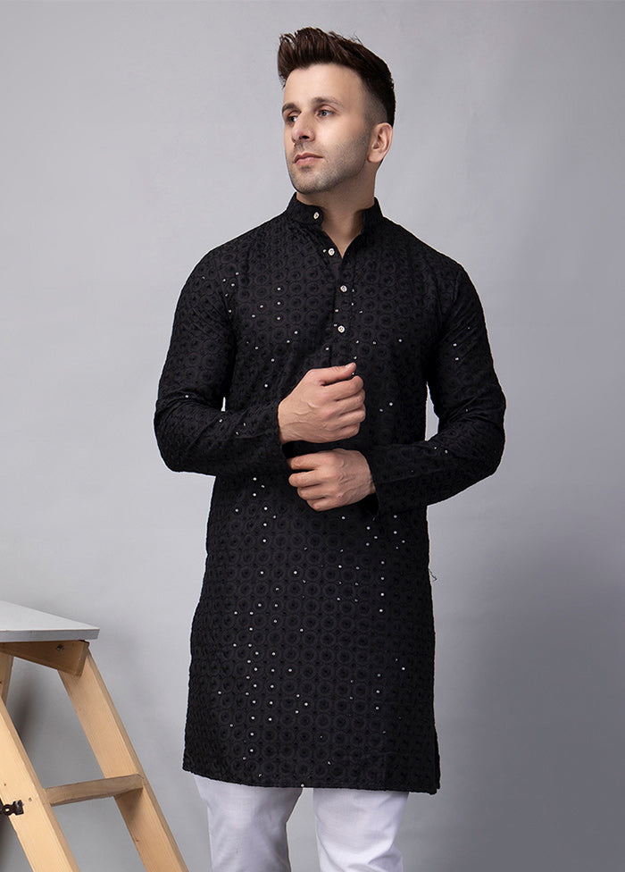 2 Pc Black Viscose Kurta Pajama Set 2025 Unisex Online