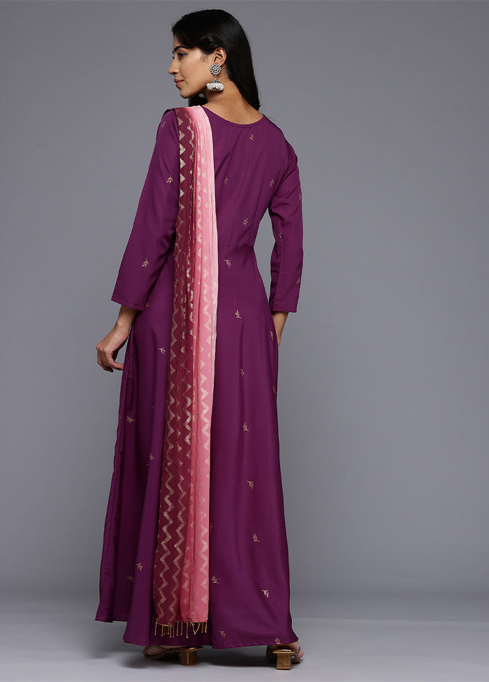 Purple Readymade Polyester Indian Dress Outlet Largest Supplier