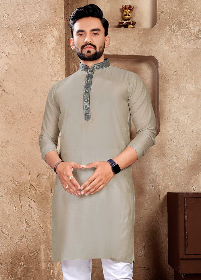 Grey Silk Kurta And Pajama Set Best Place Online