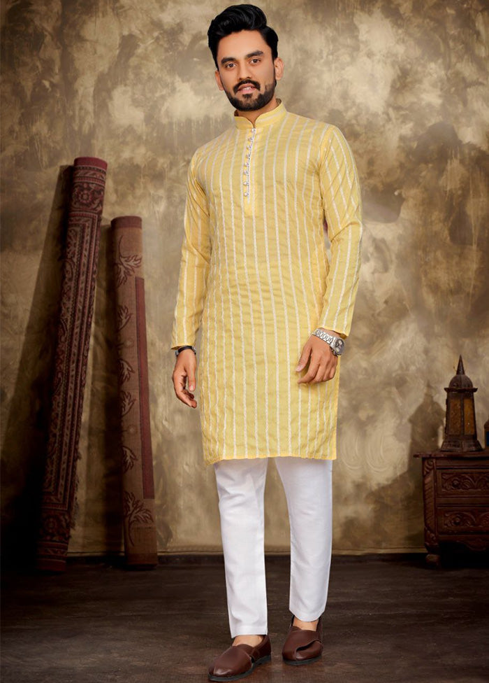 Yellow Pure Cotton Kurta And Pajama Set Buy Cheap Tumblr