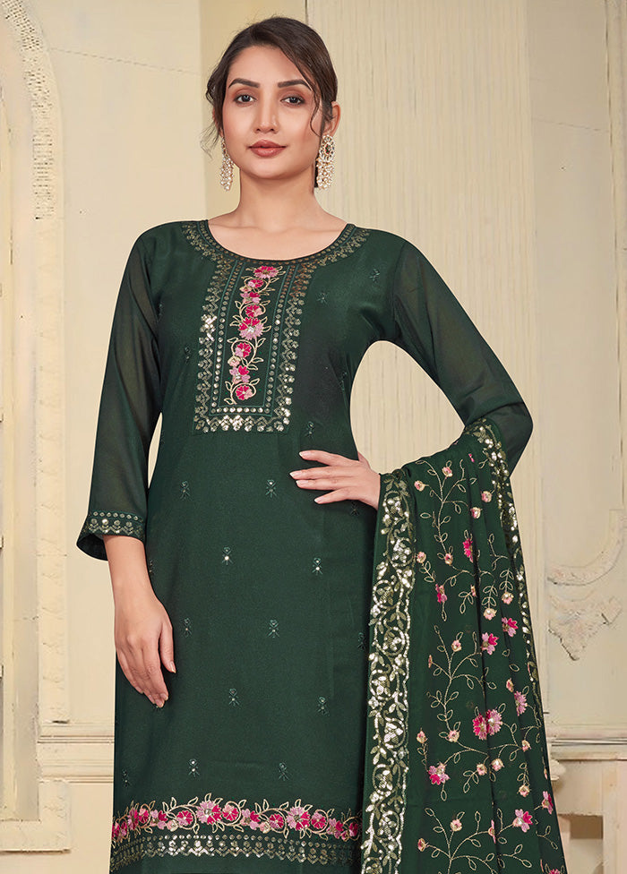 3 Pc Green Readymade Georgette Suit Set 2025 New