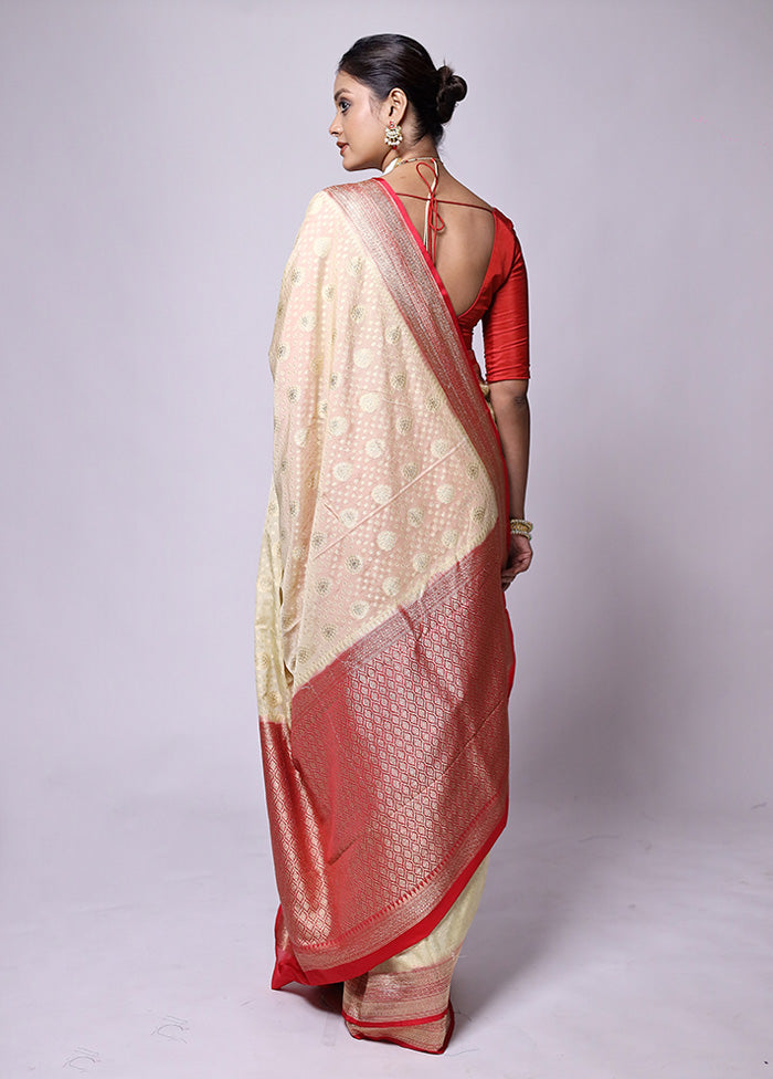 Cream Georgette Saree With Blouse Piece Buy Cheap For Nice