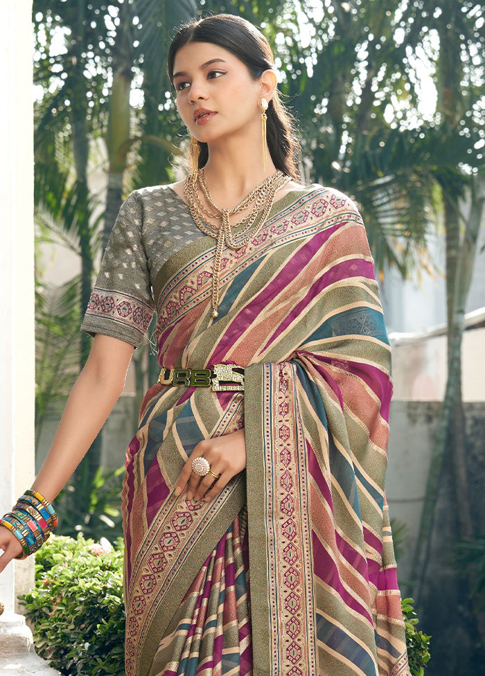 Grey Georgette Saree With Blouse Piece Low Shipping Cheap Pice