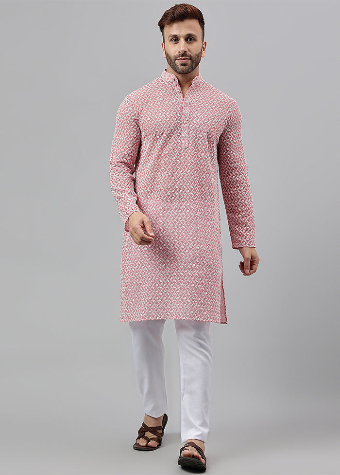 2 Pc pink Viscose Kurta Pajama Set Sale Best Seller