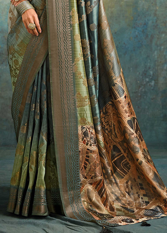 Grey Spun Silk Saree With Blouse Piece Pick A Best For Sale