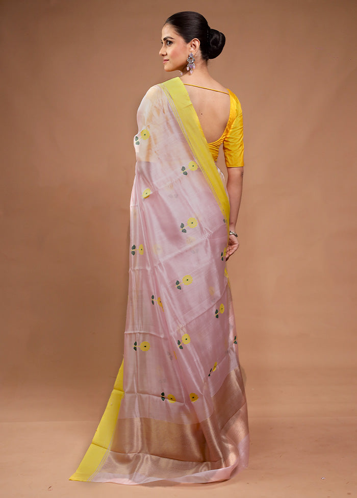 Pink Handloom Chanderi Pure Cotton Saree With Blouse Piece Outlet Explore