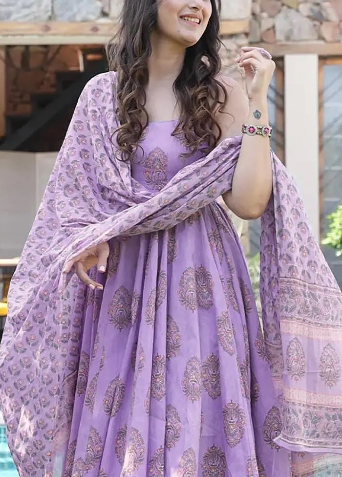 3 Pc Lavender Readymade Silk Suit Set 100% Authentic Cheap Online