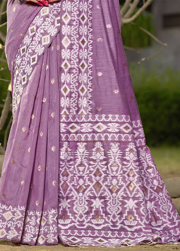 Purple Cotton Saree With Blouse Piece Buy Cheap Cheap