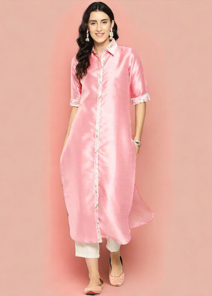 Pink Readymade Silk Kurti Outlet 100% Authentic