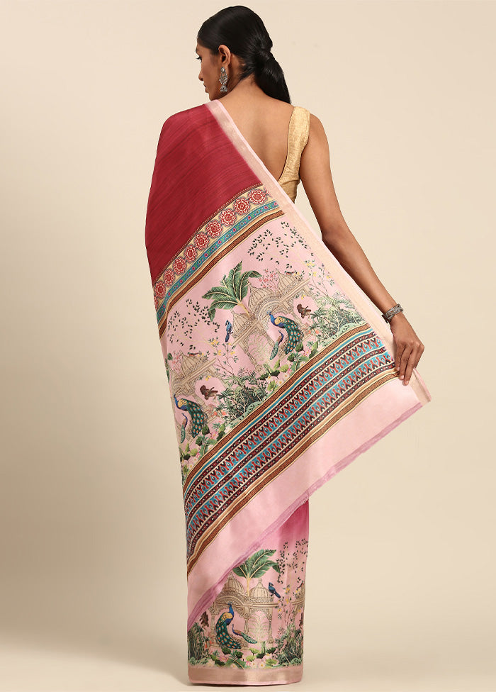 Pink Cotton Saree With Blouse Piece Very Cheap Cheap Online