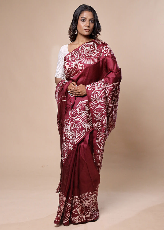 Pink Printed Pure Silk Saree Without Blouse Piece Wiki Cheap Pice