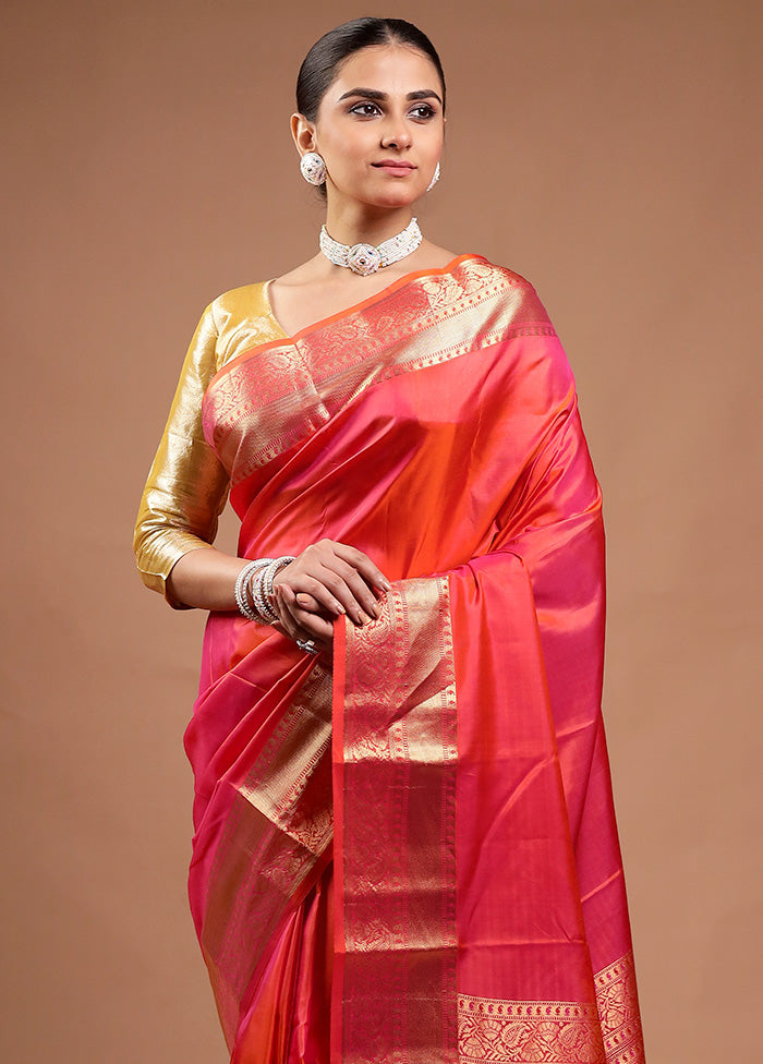 Red Handloom Kanjivaram Pure Silk Saree With Blouse Piece Footlocker Online