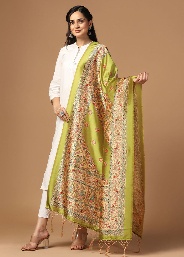 Green Art Silk Dupatta Cheap Sale Pay With Paypal