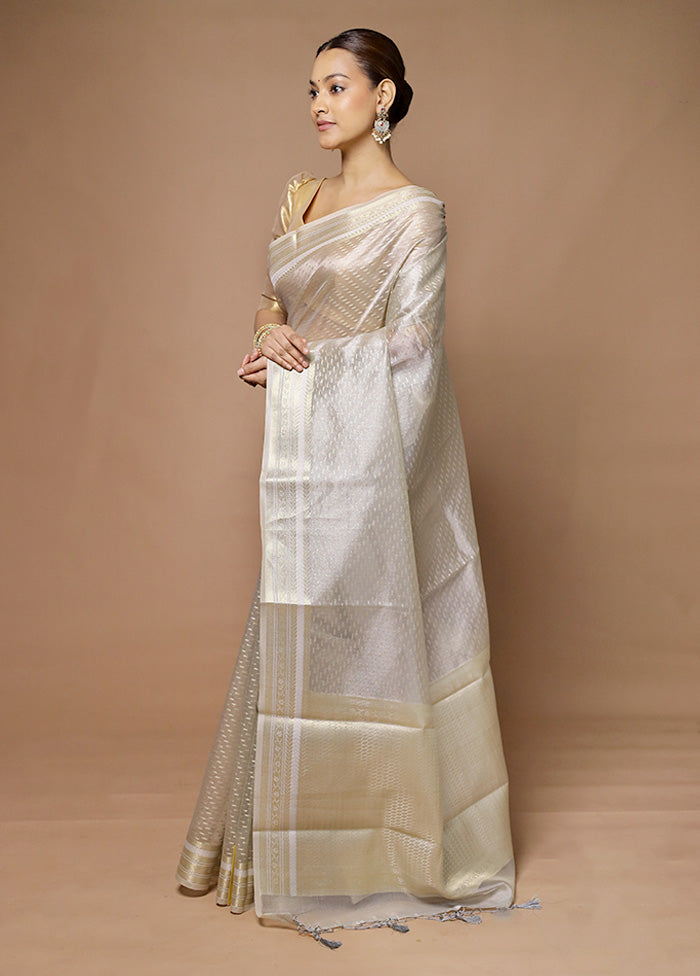 Grey Tissue Silk Saree With Blouse Piece Buy Cheap Affordable