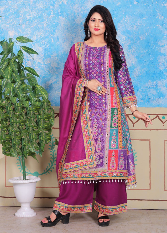 3 Pc Multicolor Readymade Cotton Suit Set Inexpensive For Sale