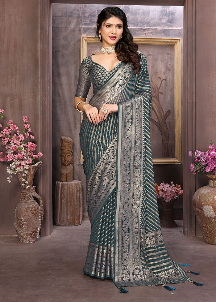 Grey Spun Silk Saree With Blouse Piece Explore