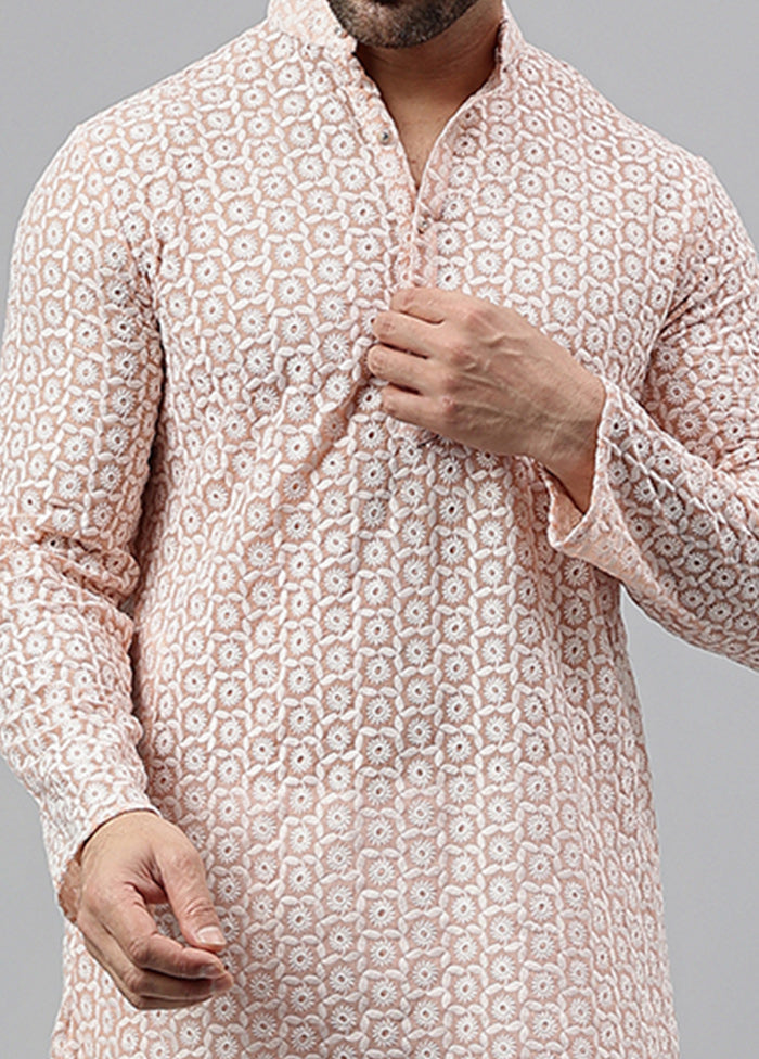 2 Pc pink Viscose Kurta Pajama Set Sale In China