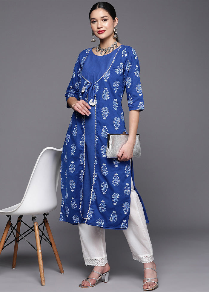 Royal Blue Pure Readymade Cotton Kurti Clearance Footaction