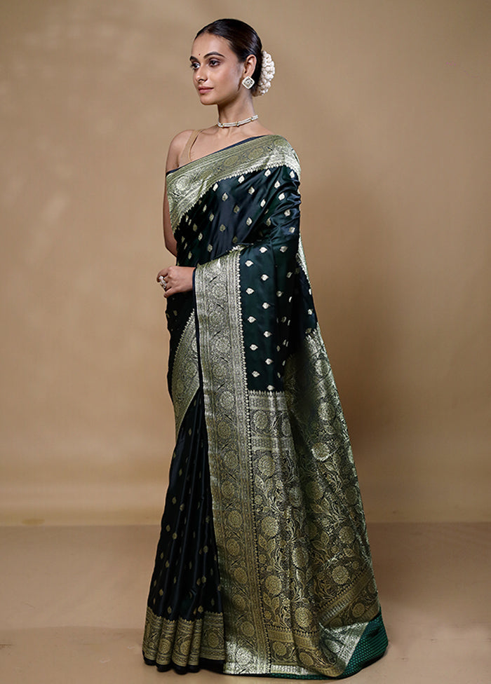 Black Banarasi Silk Saree With Blouse Piece Best Sale Cheap Online