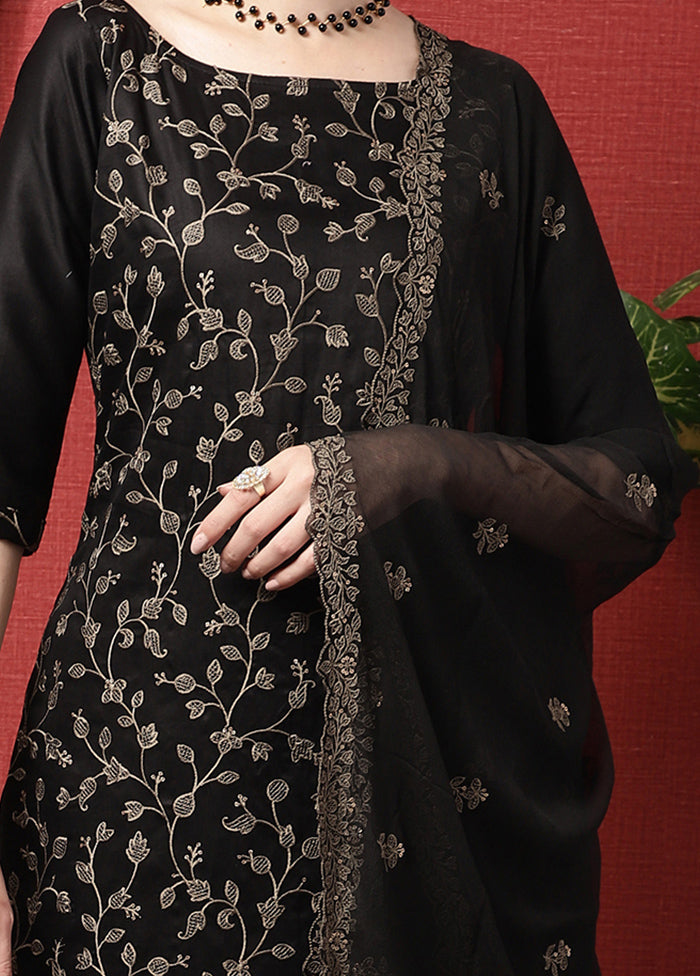 3 Pc Black Unstitched Cotton Suit Set Discount Looking For