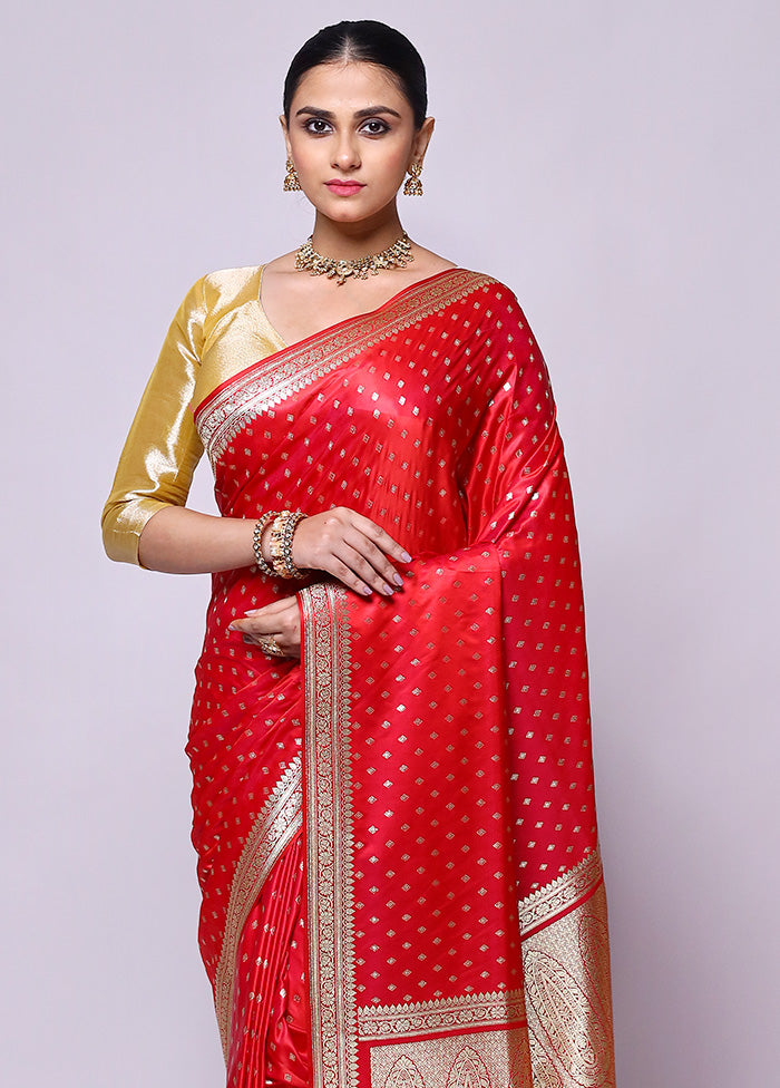 Pink Banarasi Silk Saree With Blouse Piece For Sale Wholesale Pice