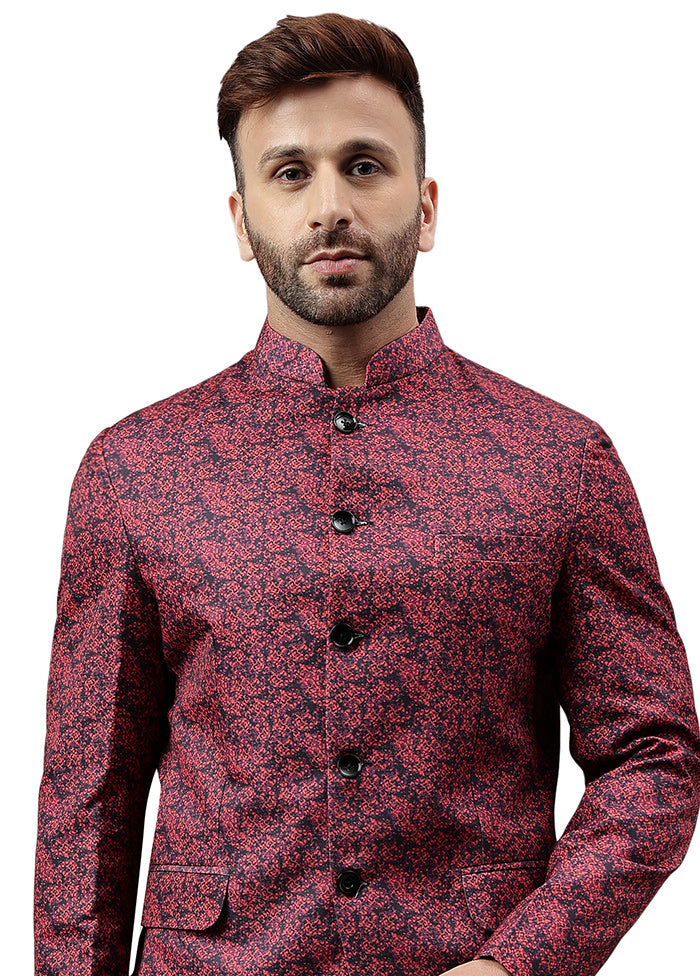 Multicolor Viscose Printed Blazer Discount Sale Online