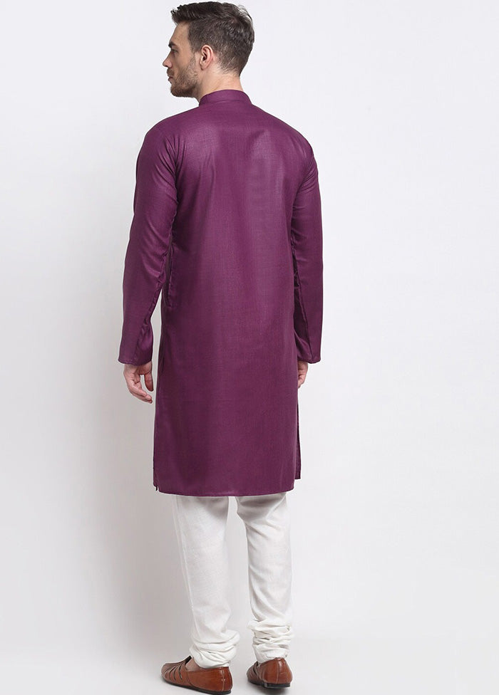 Purple Cotton Kurta And Pajama Set Outlet Looking For